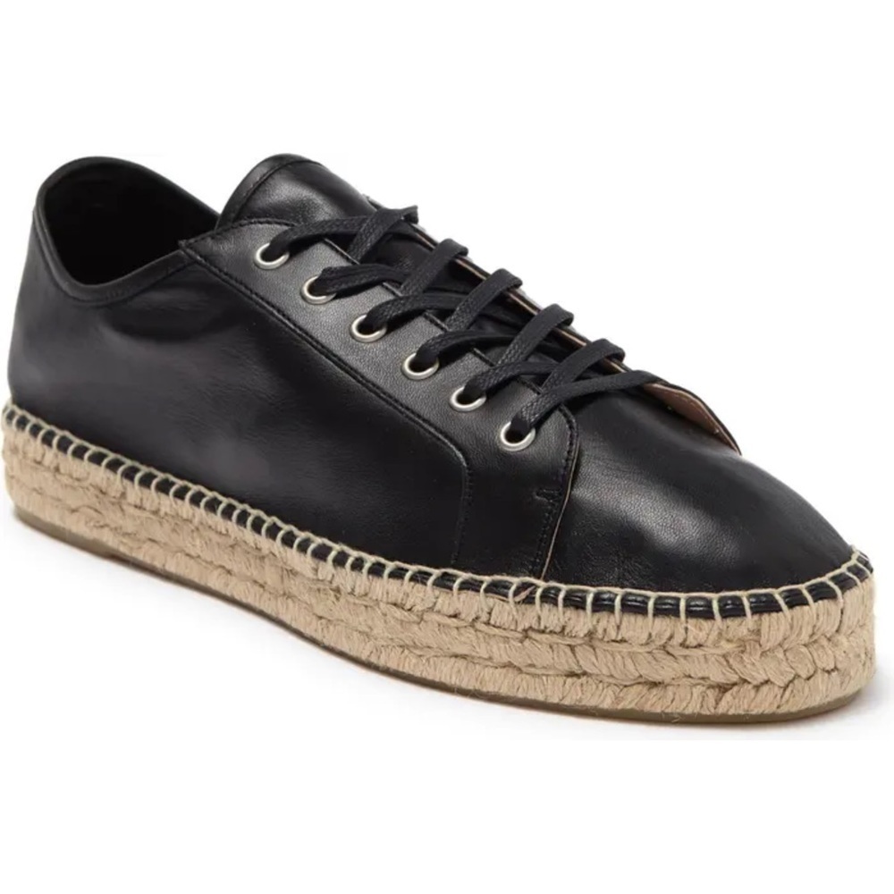 aquatalia flyn water resistant espadrille lace up leather sneakers new